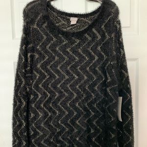 Chicos black and gold sweater
